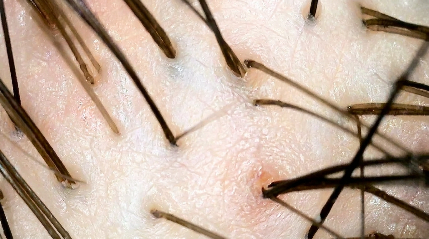 Cute pulita e sana dopo il trattamento Pre-Detox Hair Spa